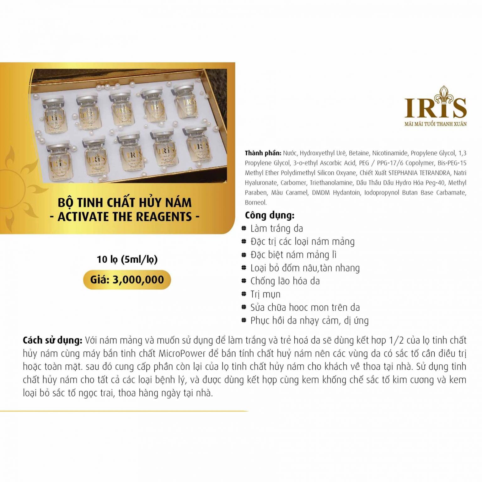 Tinh chất hủy nám Iris