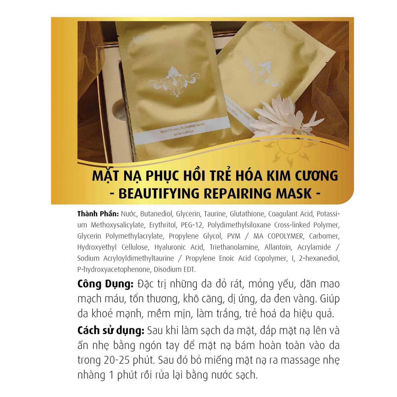 Mặt nạ phục hồi trẻ hóa kim cương iris